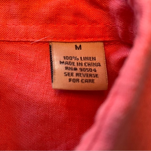 Natural Blue By Visitor Linen button up shirt papaya - Picture 6 of 7